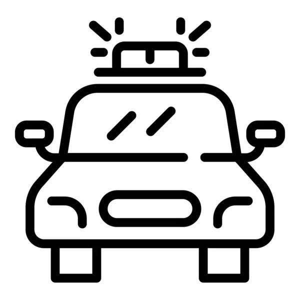 Icono de coche de policía, estilo de esquema — Vector de stock