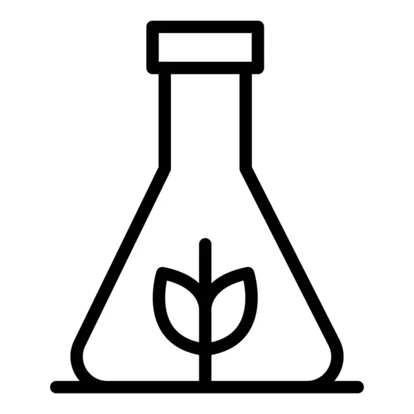 Gmo flask icon, outline style — Stock Vector