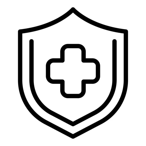 Ícone de cuidados de saúde escudo, estilo esboço —  Vetores de Stock