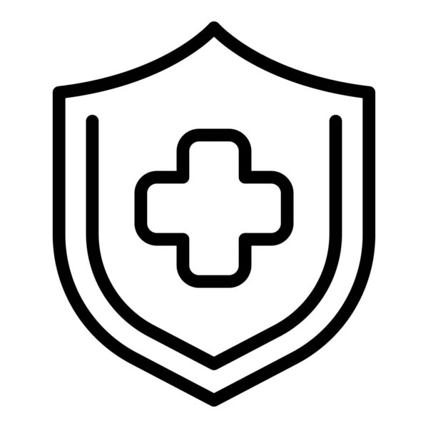 Shield health care icon, outline style