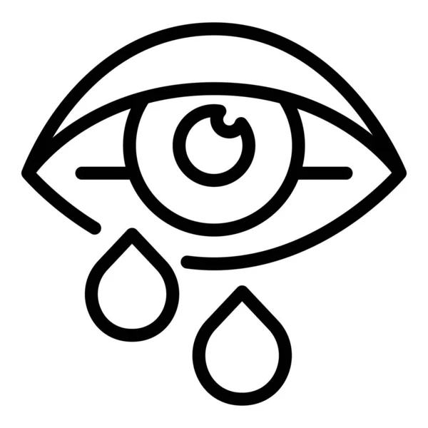 Значок аллергического глаза, стиль контура — стоковый вектор