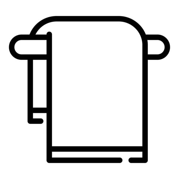 Bath towel icon, outline style — Stock Vector