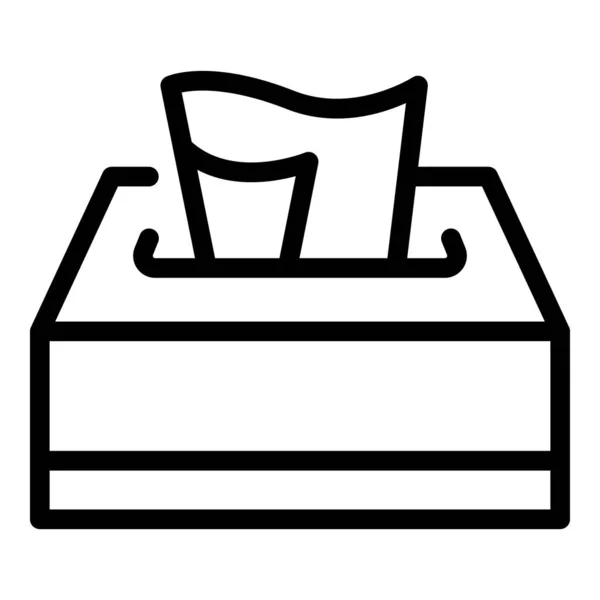 Icono de caja de tejido, estilo de contorno — Vector de stock