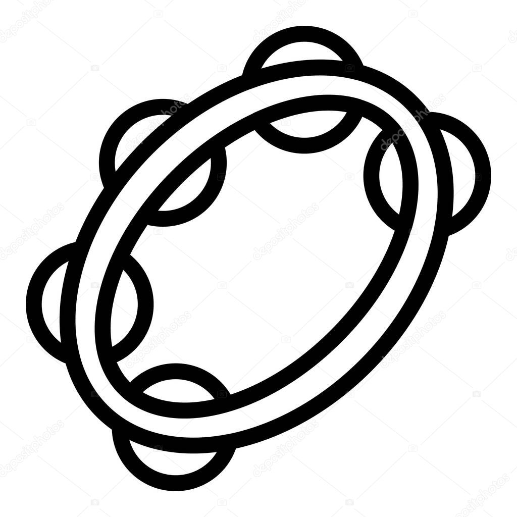 Tambourine music icon, outline style