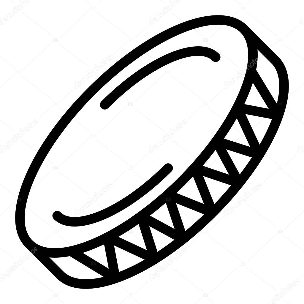 Melody tambourine icon, outline style