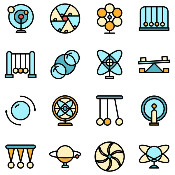 Iconos de movimiento perpetuo conjunto vector plano — Vector de stock