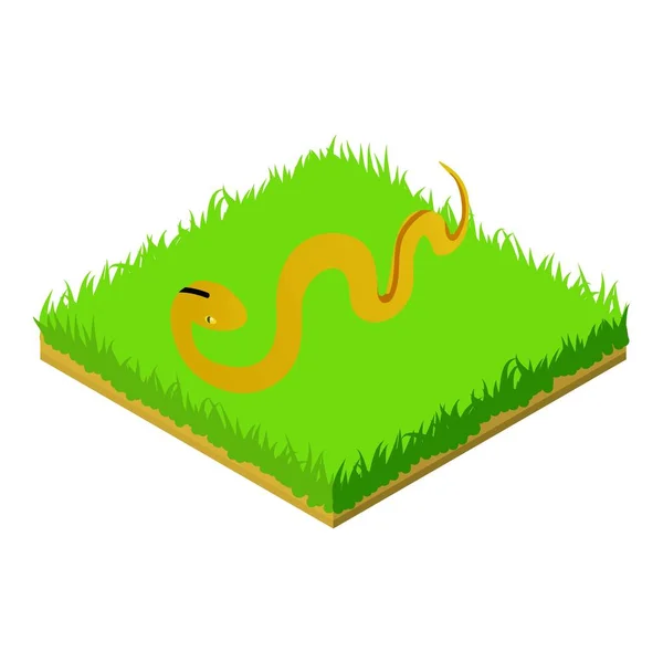 Ikona žlutého hada, izometrický styl — Stockový vektor