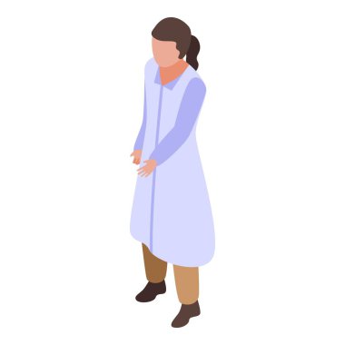 Fizyoterapist hemşire ikonu, izometrik stil