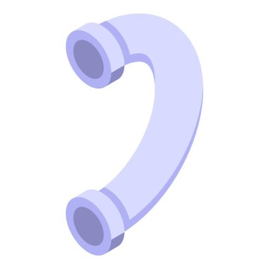 Eğri boru simgesi, izometrik biçim