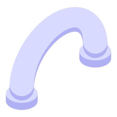 Eğri ev borusu simgesi, izometrik biçim