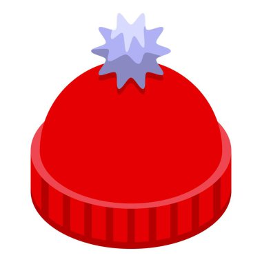 Kış şapka simgesi, izometrik biçim