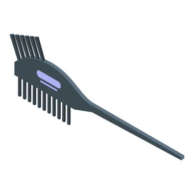 Modern saç fırçası simgesi, izometrik biçim