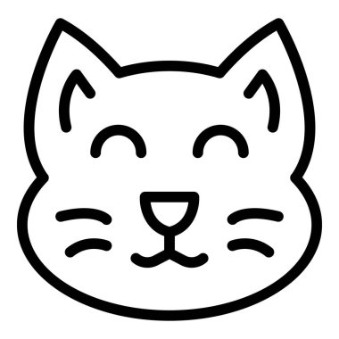 Mutlu kedi figürü simgesi, taslak biçimi