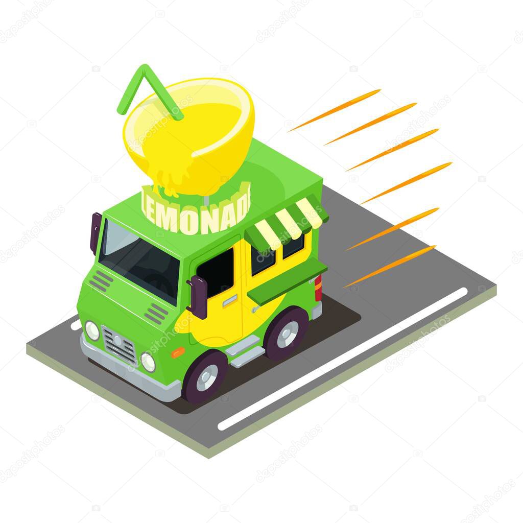 Lemonade delivery icon, isometric style