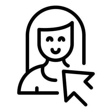 Kadın çevrimiçi etkileşim simgesi, özet biçimi