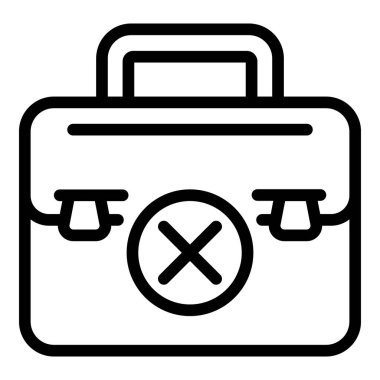 Kırık evrak çantası simgesi, taslak biçimi