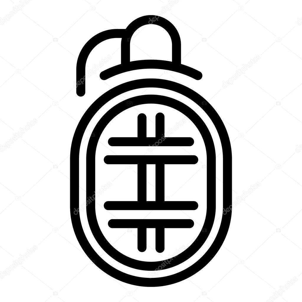 Police grenade icon, outline style