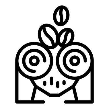 Öğütücü kahve makinesi simgesi, taslak biçimi