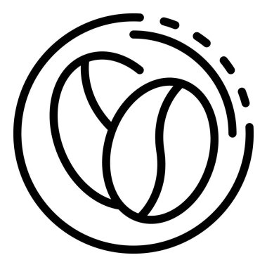 Doğal kahve çekirdeği ikonu, özet tarzı.