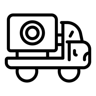 Peynir dağıtım minibüsü simgesi, taslak biçimi