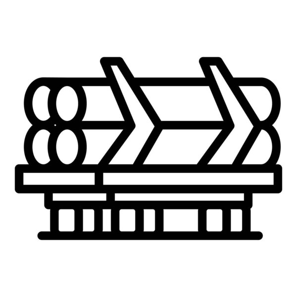 Иконка древесной целлюлозы, стиль контура