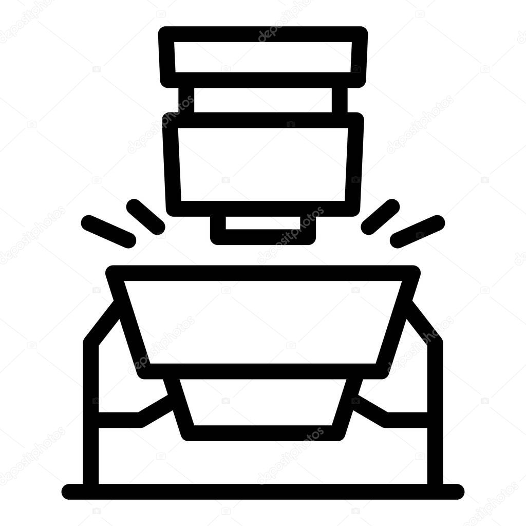 Paper production icon, outline style