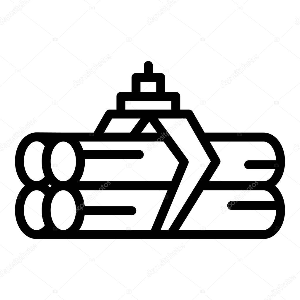 Wood material paper icon, outline style