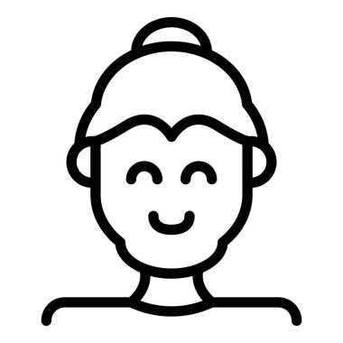 Büyükanne ikonu. Beyaz arkaplanda izole edilmiş web tasarımı için ana ana vektör simgesi