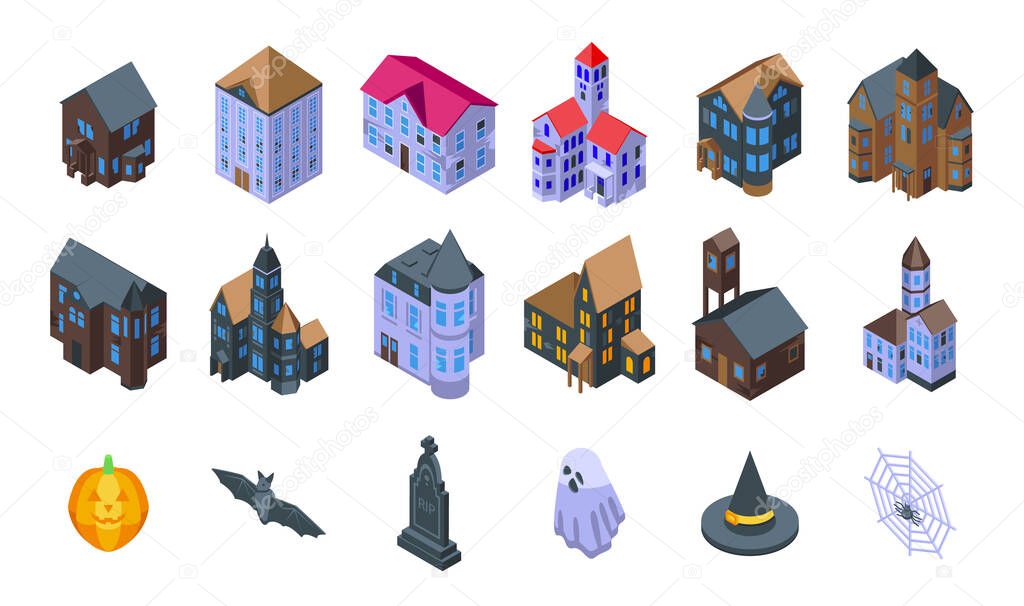 Creepy house icon. Isometric of creepy house vector icon for web design isolated on white background