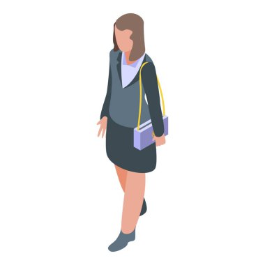 Havaalanı yolcu simgesi. Beyaz arkaplanda izole edilmiş web tasarımı için Isometric havaalanı yolcu vektör simgesi