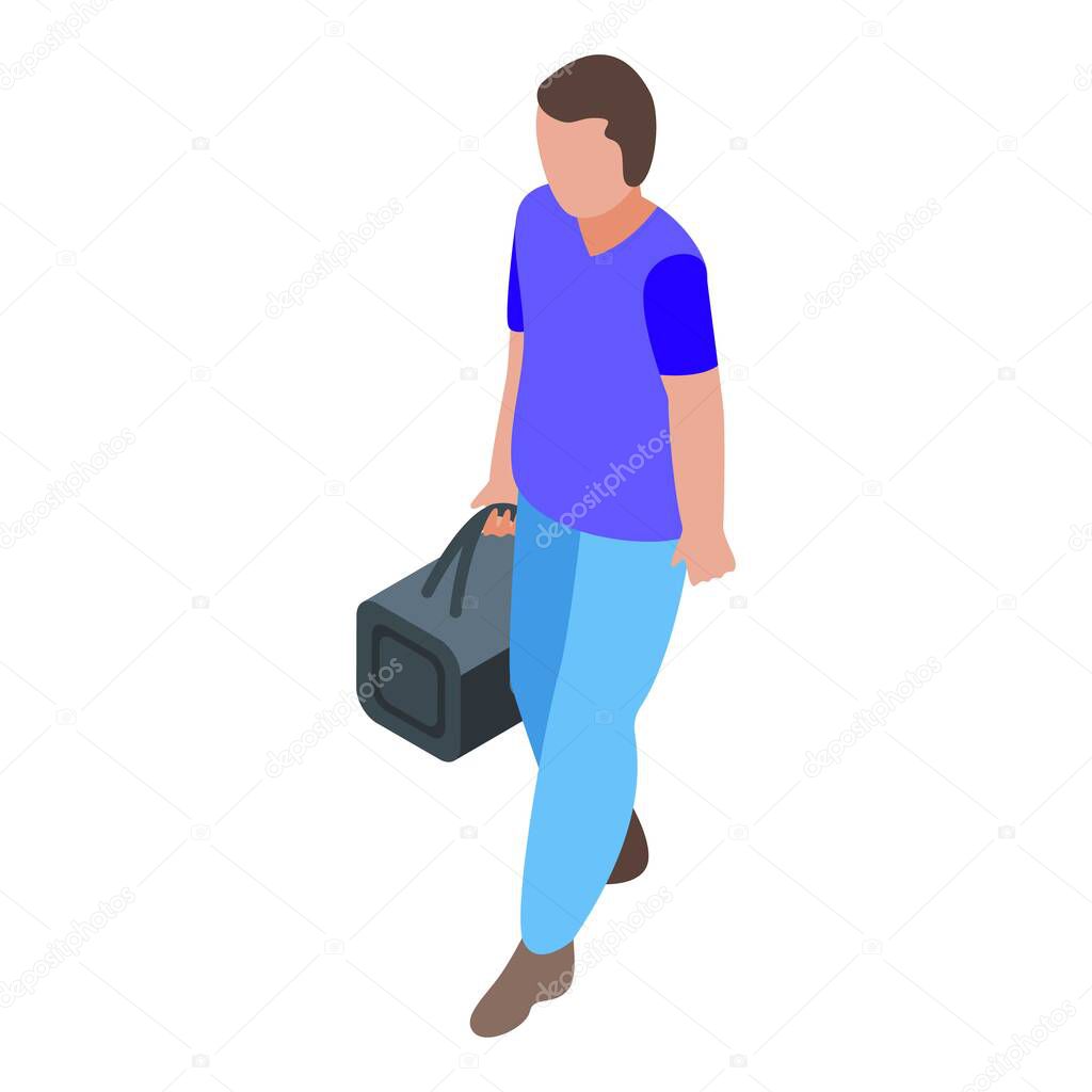 Airport human icon. Isometric of airport human vector icon for web design isolated on white background