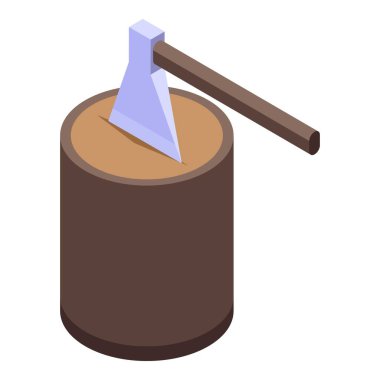 Bagaj baltası ikonu. Beyaz arkaplanda izole edilmiş web tasarımı için bagaj baltası vektör simgesinin izdüşümü