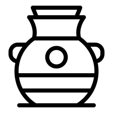 Mısır amforo ikonu. Beyaz arkaplanda izole edilmiş web tasarımı için Mısır amfora vektör simgesi ana hatları