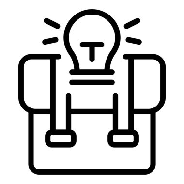 Fikir bavulu simgesi. Beyaz arkaplanda izole edilmiş web tasarımı için ana fikir bavul vektör simgesi