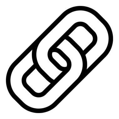 Zincir url simgesi. Beyaz arkaplanda izole edilmiş web tasarımı için özet zincir url vektör simgesi