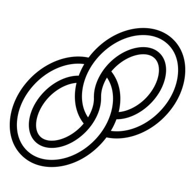 Zincir bağlantısı simgesi. Beyaz arkaplanda izole edilmiş web tasarımı için ana hat zincir vektör simgesi