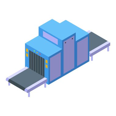 Havaalanı çanta tarayıcı simgesi. Beyaz arkaplanda izole edilmiş web tasarımı için havaalanı çanta tarayıcı vektör simgesi