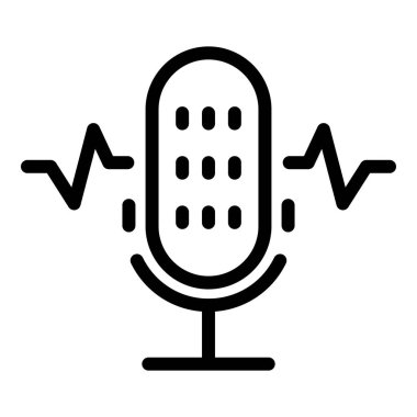 Mikrofon ikonu kaydediliyor. Beyaz arkaplanda izole edilmiş web tasarımı için özet kayıt mikrofon vektör simgesi