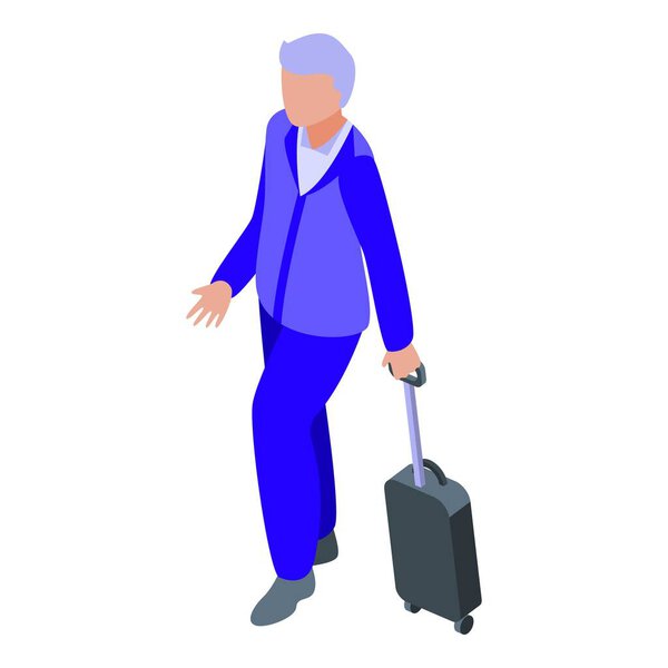 Old passenger icon. Isometric of old passenger vector icon for web design isolated on white background