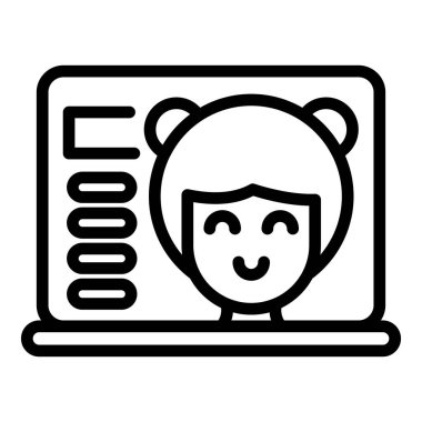 Kid assistance icon, outline style