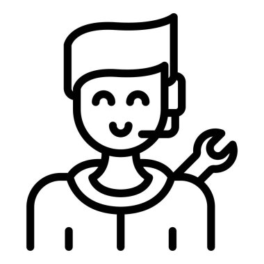 Technical consultant icon, outline style