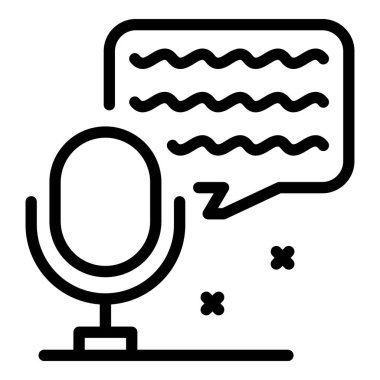 Speech control icon, outline style