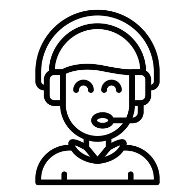 Contact center icon, outline style
