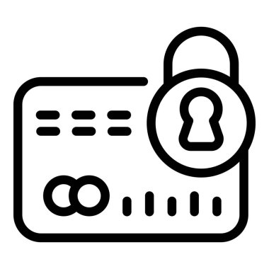 Card lock icon, outline style