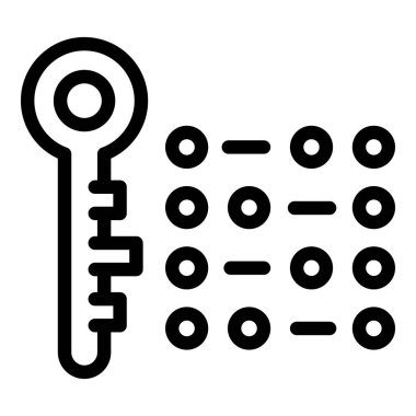 Key password icon, outline style
