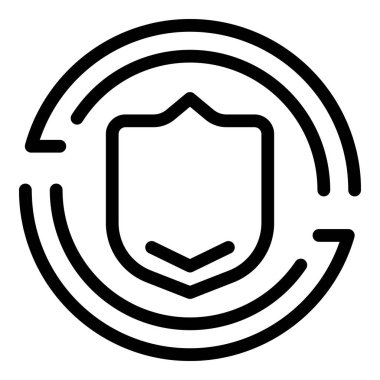 Shield protection icon, outline style