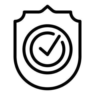 Shield check icon, outline style