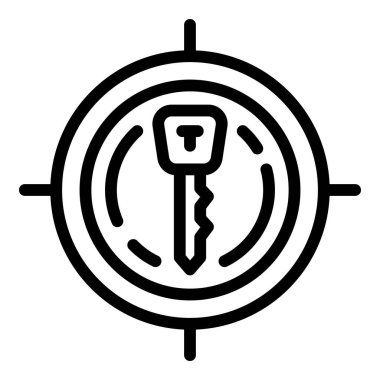 Target key icon, outline style