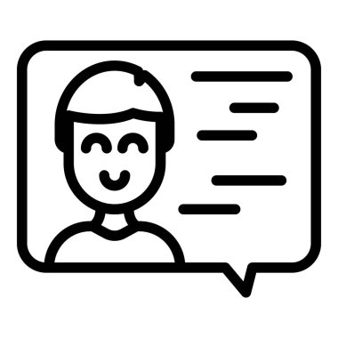 Assistance chat icon, outline style
