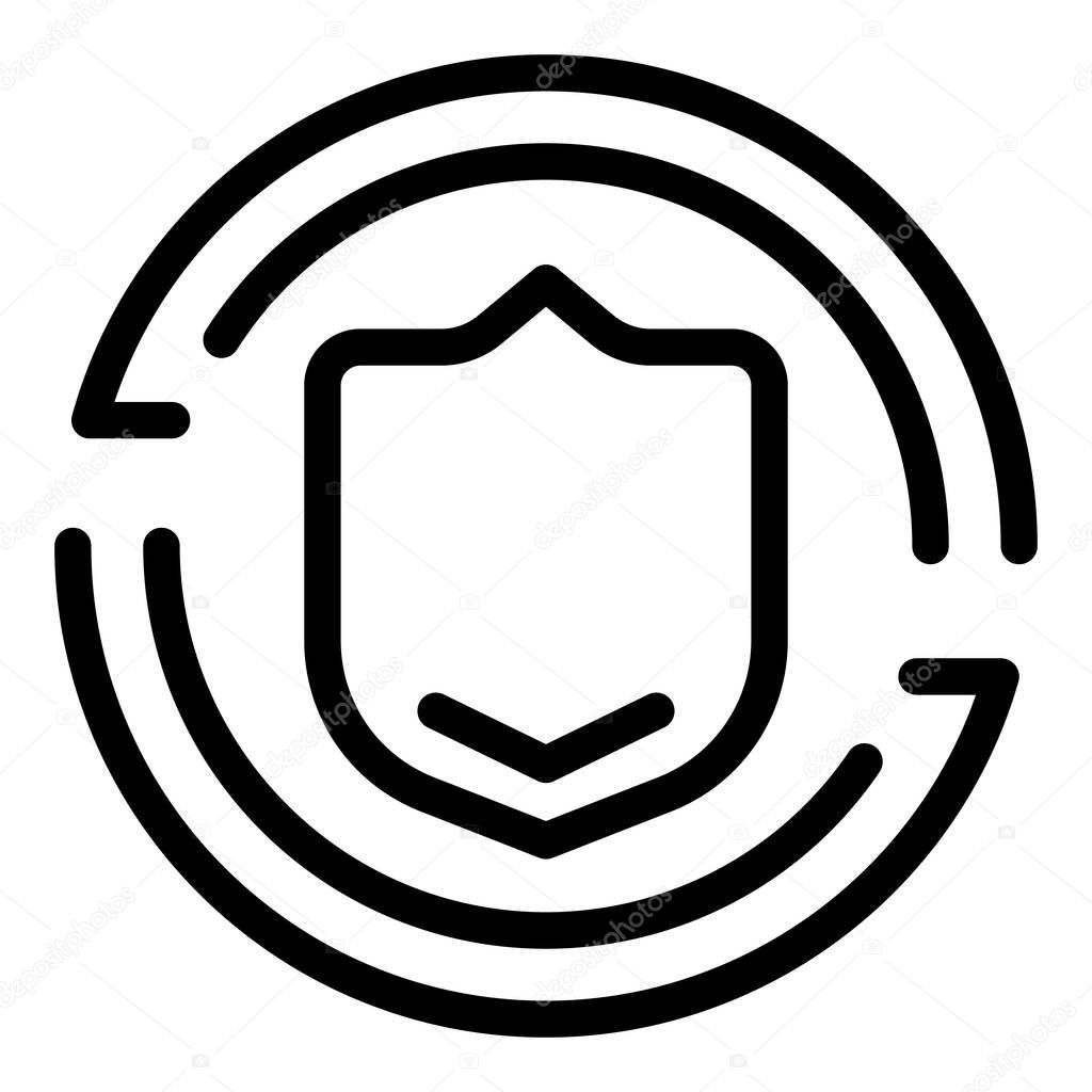 Shield protection icon, outline style